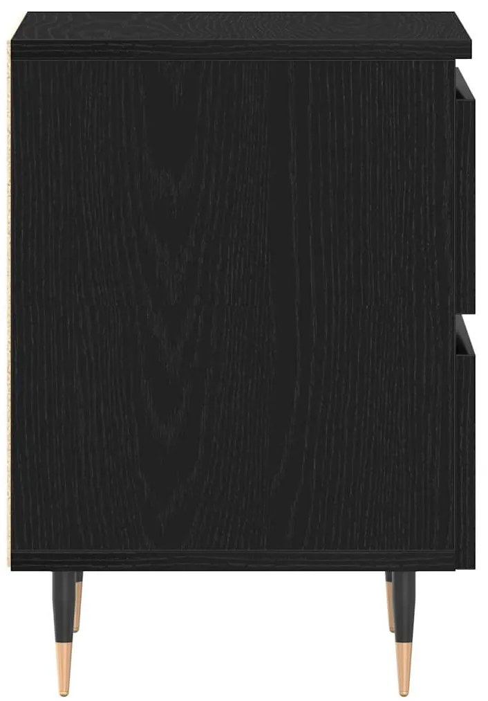 Camas de Cabeceira vidaXL 2 pcs Preto Carvalho 40x35x50 cm Madeira de