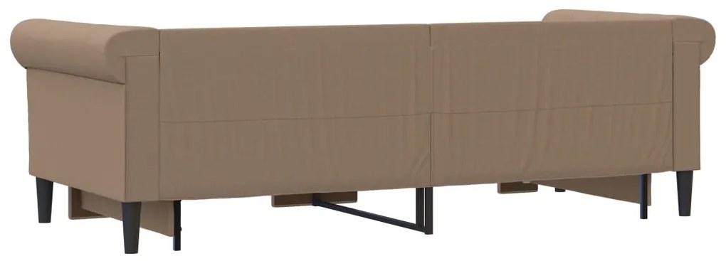 Sofá-cama com gavetão 90x200 cm couro artificial cappuccino