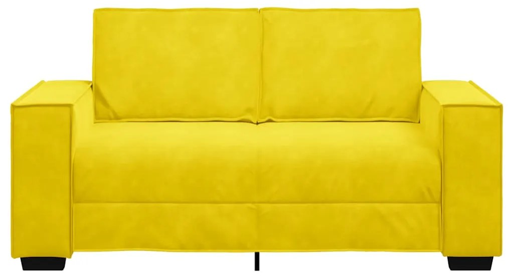 Sofá de 2 lugares veludo 120 cm amarelo