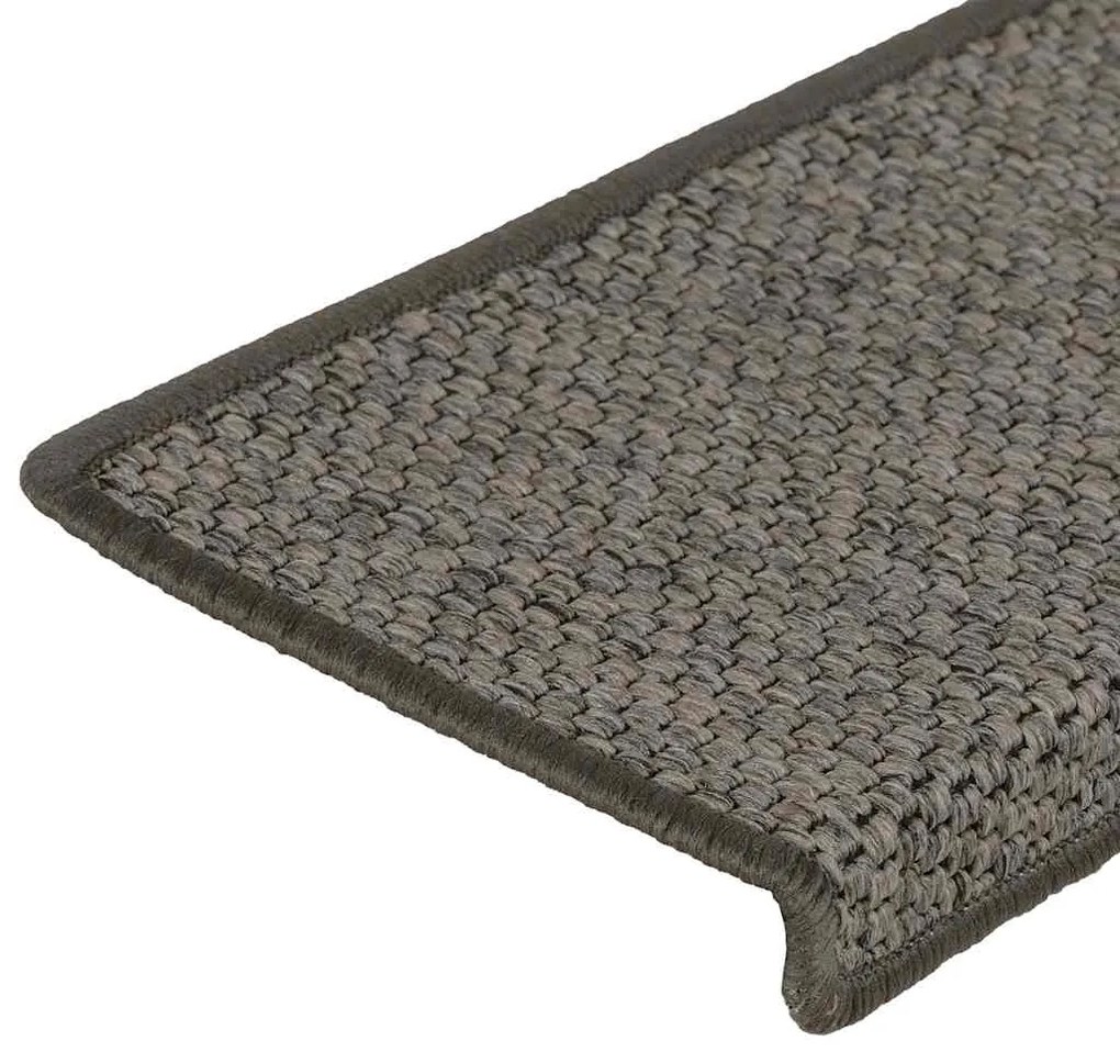 Tapetes escada adesivos aspeto sisal 15pcs 65x21x4 cinza e bege