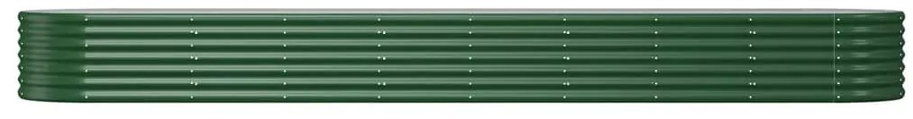 Canteiro elevado jardim 368x80x36 cm aço revestido a pó verde