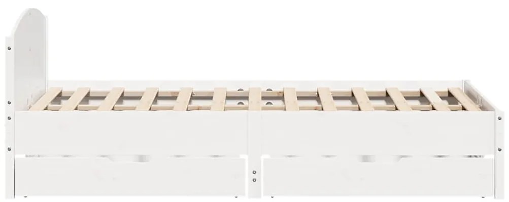 Cama sem colchão 150x200 cm madeira de pinho maciça branco