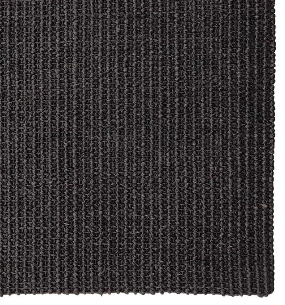 Tapete sisal natural 66x350 cm preto