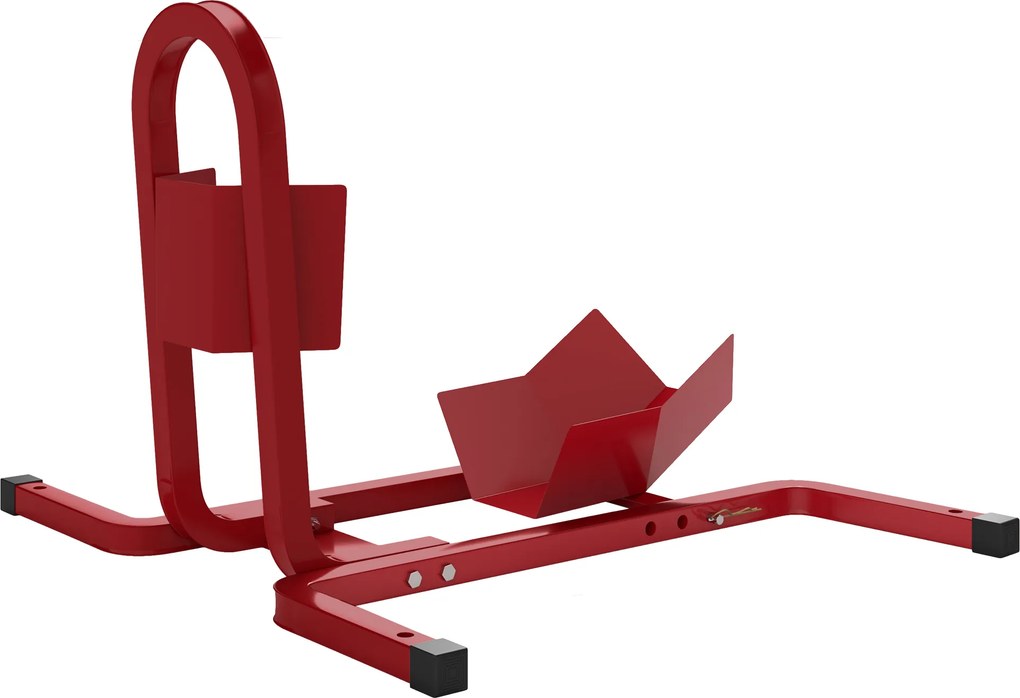 Elevador de motos com suporte de oficina 60 x 55 x 43 cm, bloqueador de roda para motos de 17 a 21 polegadas, patins antiderrapantes em metal, vermel