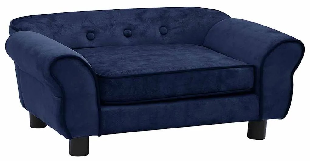Sofá para cães 72x45x30 cm pelúcia azul