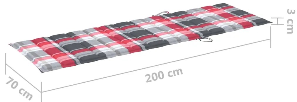 Espreguiçadeira de jardim com mesa e almofadão pinho impregnado