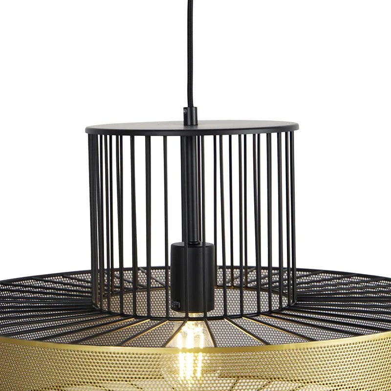 Candeeiro suspenso design dourado preto 50cm - TESS Design