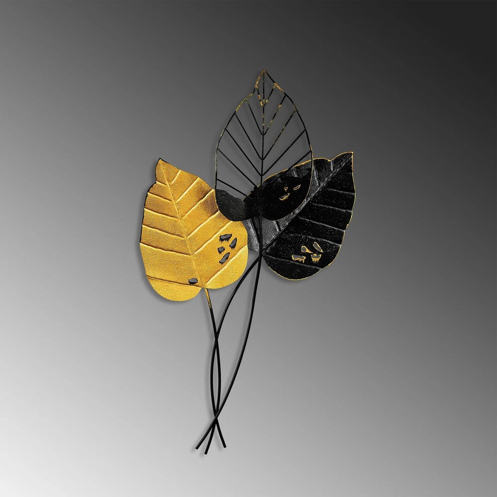Acessório Decorativo de Parede em Metal Fall – Amarelo e Preto – 45 x