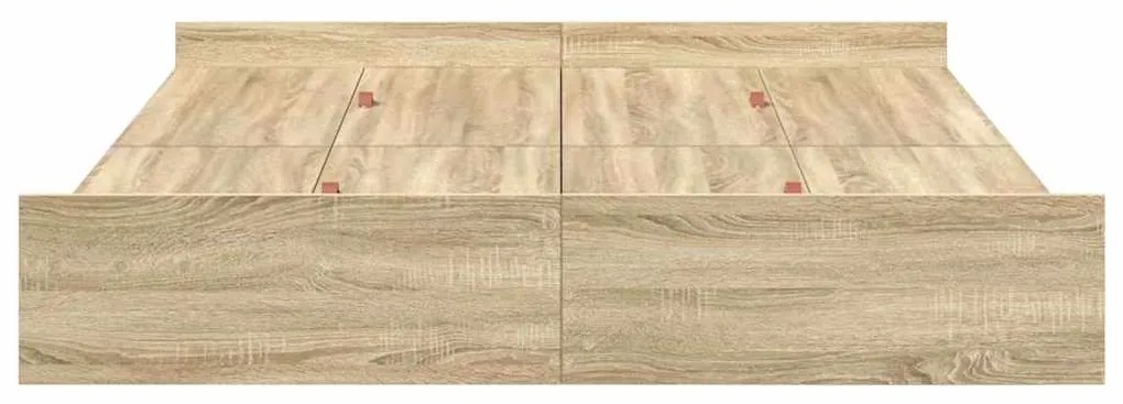 Estrado de cama com arrumação Carvalho sonoma 140 x 200 cm