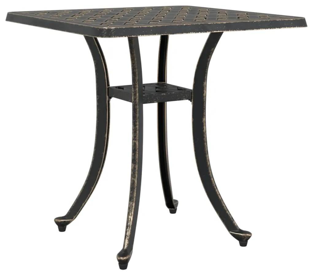 Mesa de jardim 53x53x53 cm alumínio fundido bronze