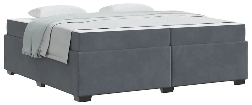 Estrutura da Cama Outros Cinzento escuro 200 x 200 cm Veludo