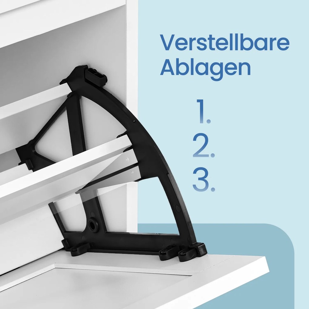 Sapateira com tampa 80 x 30 x 46 cm (C x L x A) Branco