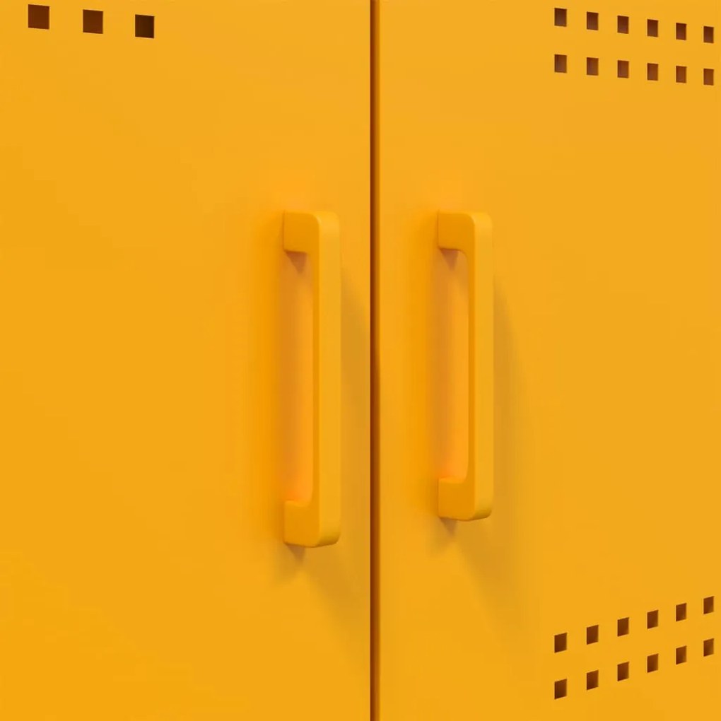 Aparador alto 68x39x113 cm aço amarelo mostarda