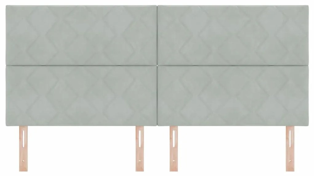 Cabeceira Design em Blocos de Diamante Cinza Claro 200 cm Veludo