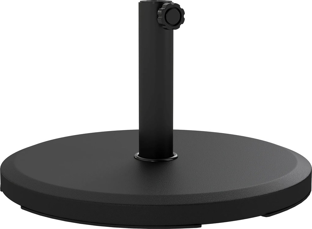 Outsunny Suporte para guarda-sol em cimento 13 kg, base redonda para guarda-sol para haste Ø34mm/38mm/Ø48mm, preto | Aosom Portugal