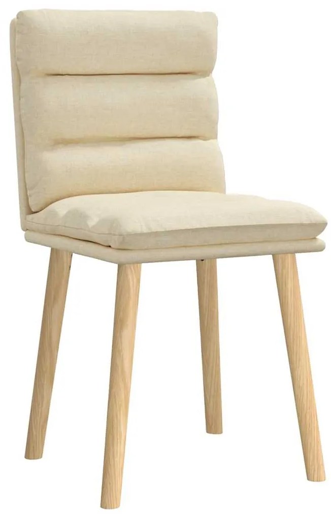 Cadeiras de jantar 2 pcs tecido cor creme