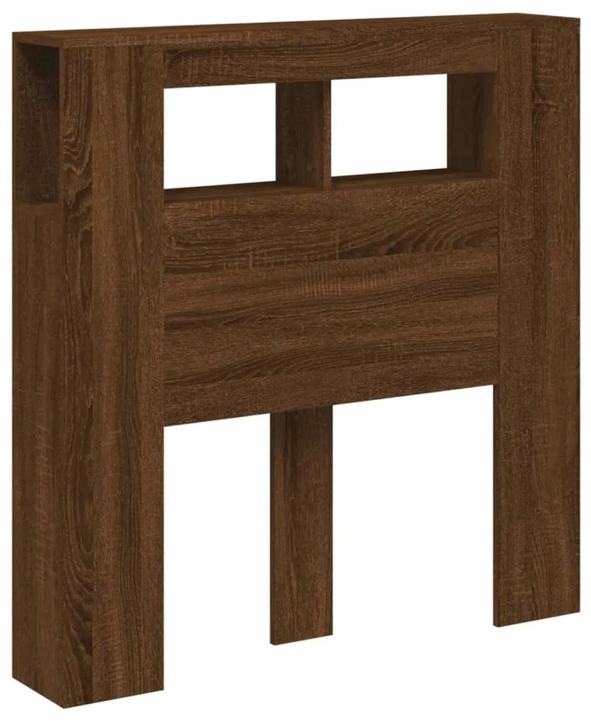Cabeceira c/ LEDs 100x18,5x103,5 cm carvalho castanho