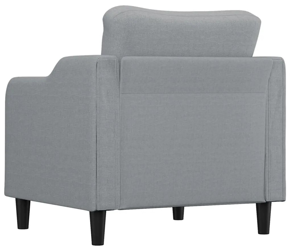 Poltrona tecido 60 cm cinzento-claro