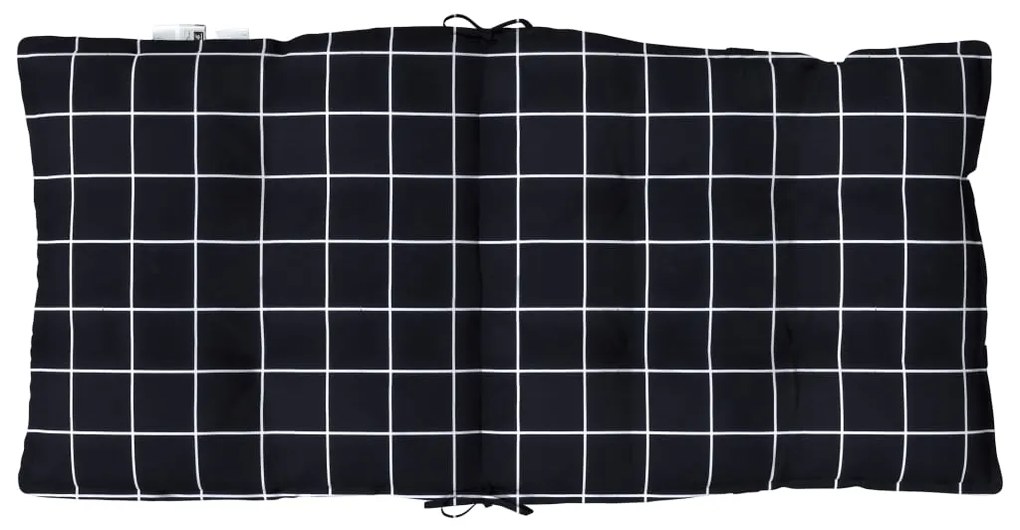 Almofadões cadeira encosto baixo 2 pcs oxford xadrez preto