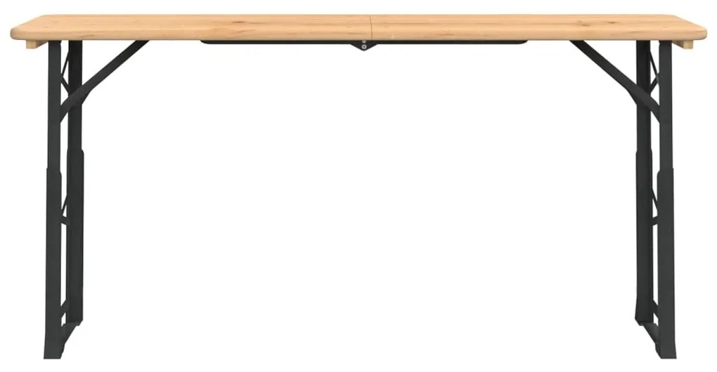 Mesa de cerveja dobrável 170x50x75/105 cm madeira abeto maciça