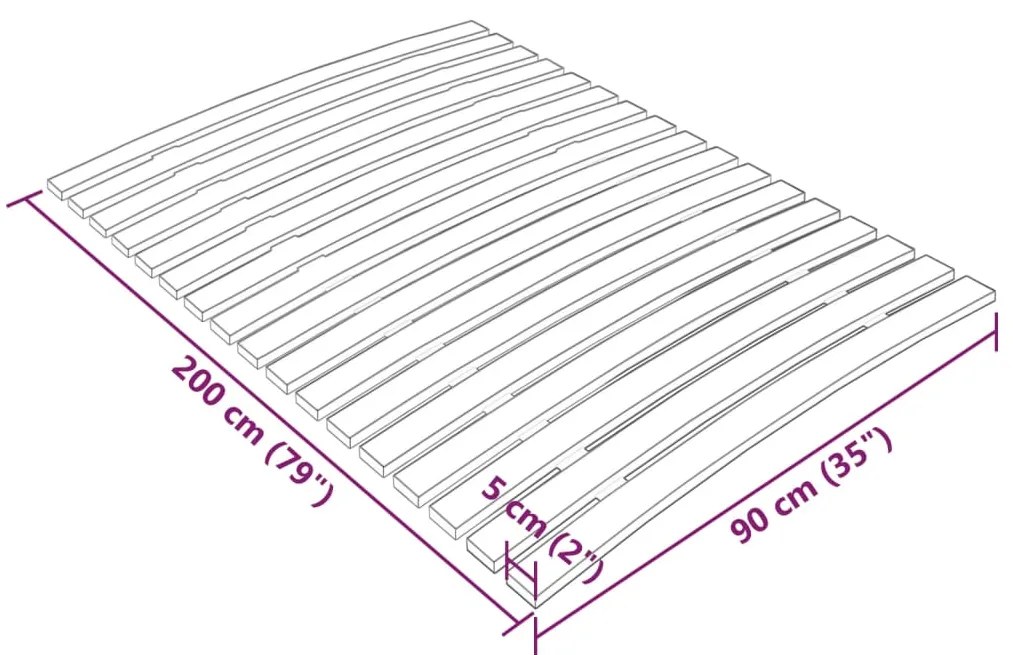 Estrado de ripas com 17 ripas 90x200 cm