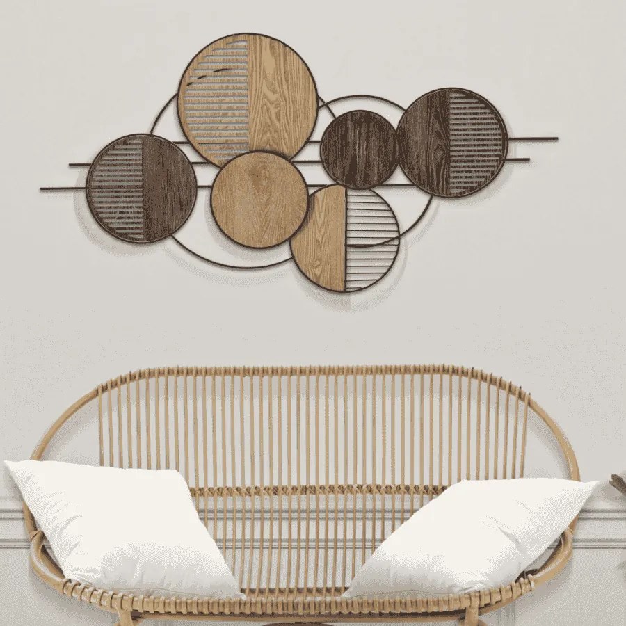 PAINEL DE PAREDE DE FERRO WOODY 134X4X69,2 CM MULTICOLORIDO