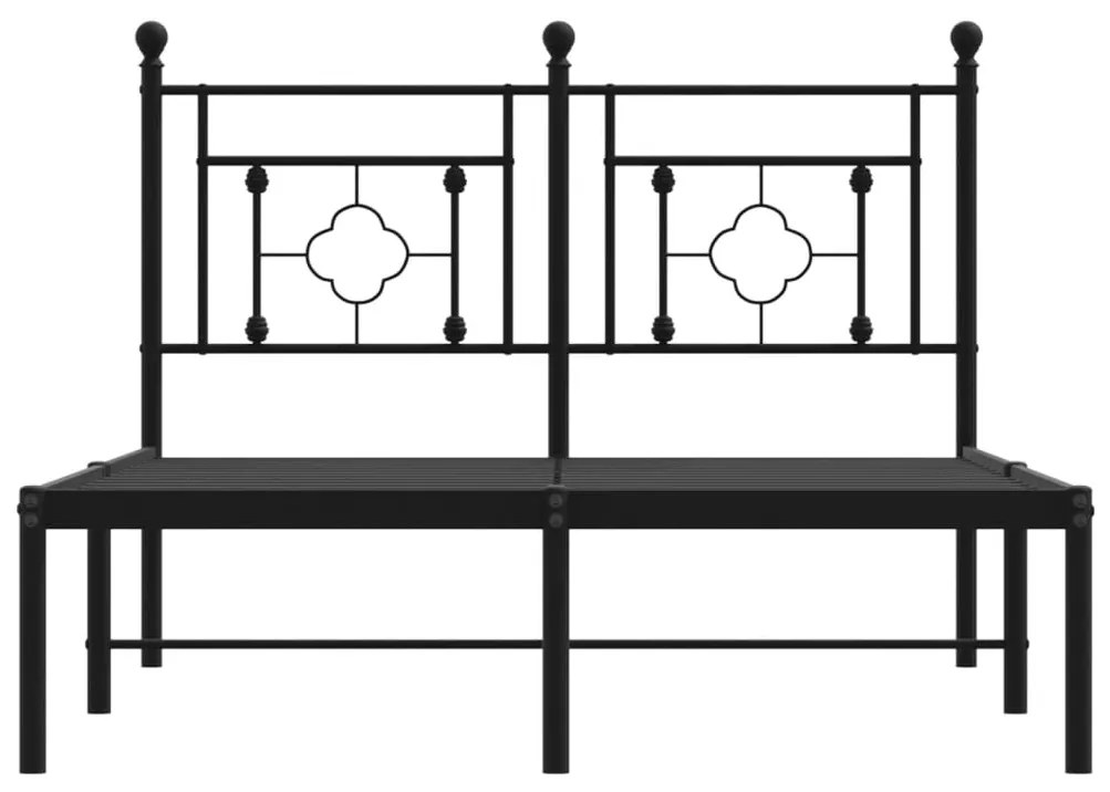 Estrutura de cama com cabeceira 120x200 cm metal preto