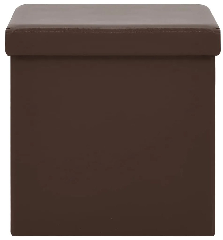 Banco de arrumação dobrável PVC castanho