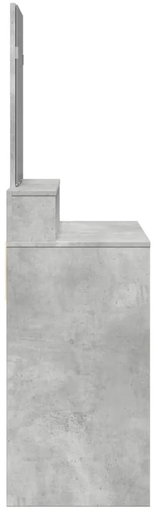 Toucador com espelho 80x41x144,5 cm cinzento cimento
