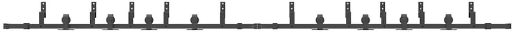 Kit de ferragens para porta deslizante 400 cm aço preto