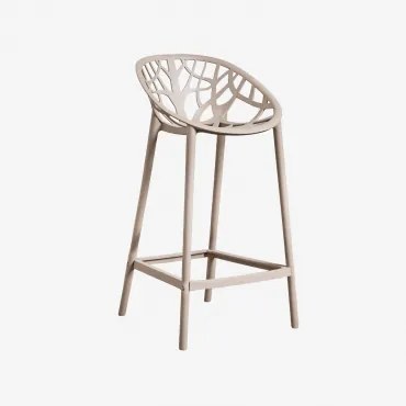Banco Alto De Jardim Em Polipropileno Ores Moka Brown & ↑65 Cm - Sklum