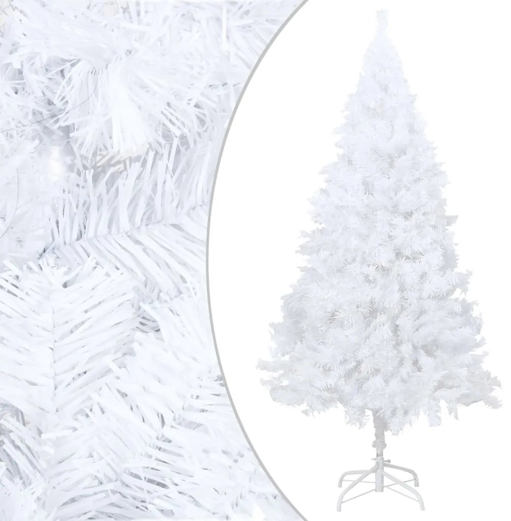 vidaXL Árvore de Natal artificial com ramos grossos 210 cm PVC branco