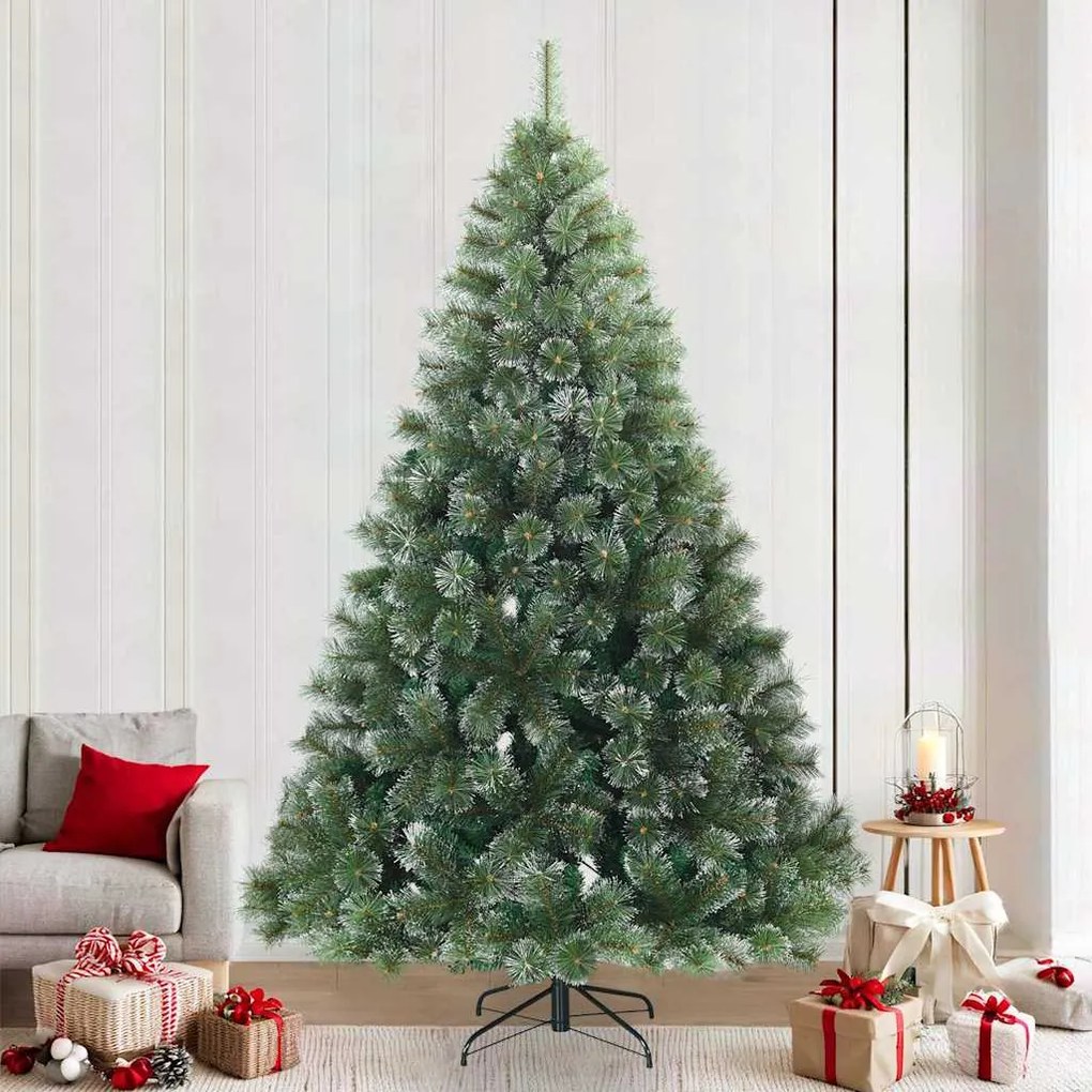 vidaXL Árvore de Natal Artificial Moderna Hasteada com Neve Flocada