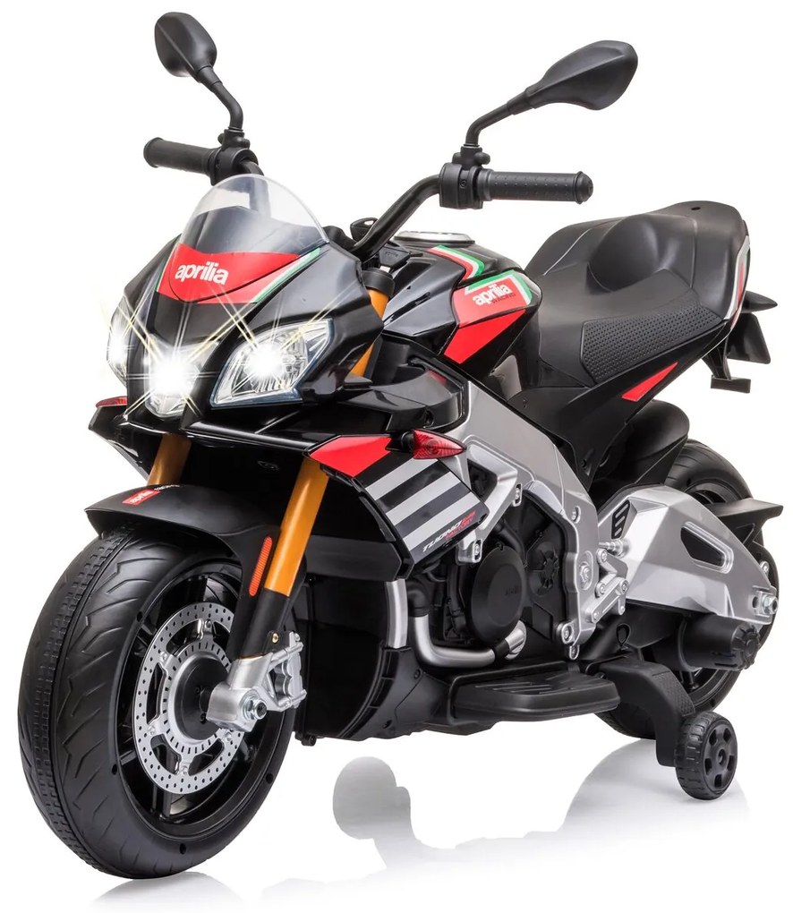 Mota elétrica infantil bateria 12V Aprilia Tuono V4 1100 RR Italy Design