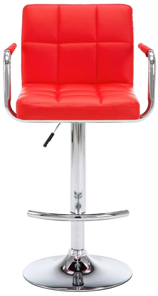 Bancos de bar 2 pcs couro artificial vermelho