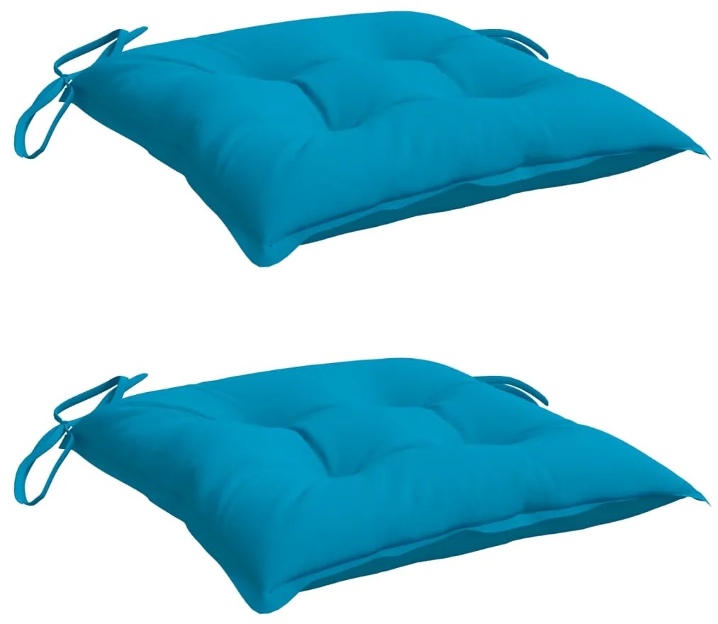 Almofadões de cadeira 2 pcs 40x40x7 cm tecido oxford azul-claro