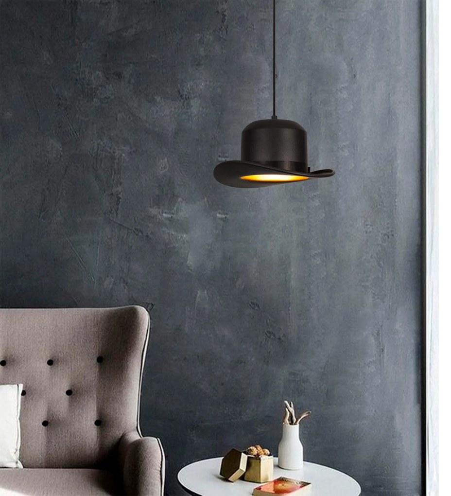 Candeeiro de Teto Sivani – Preto – Diâmetro 30 cm, Altura 114 cm