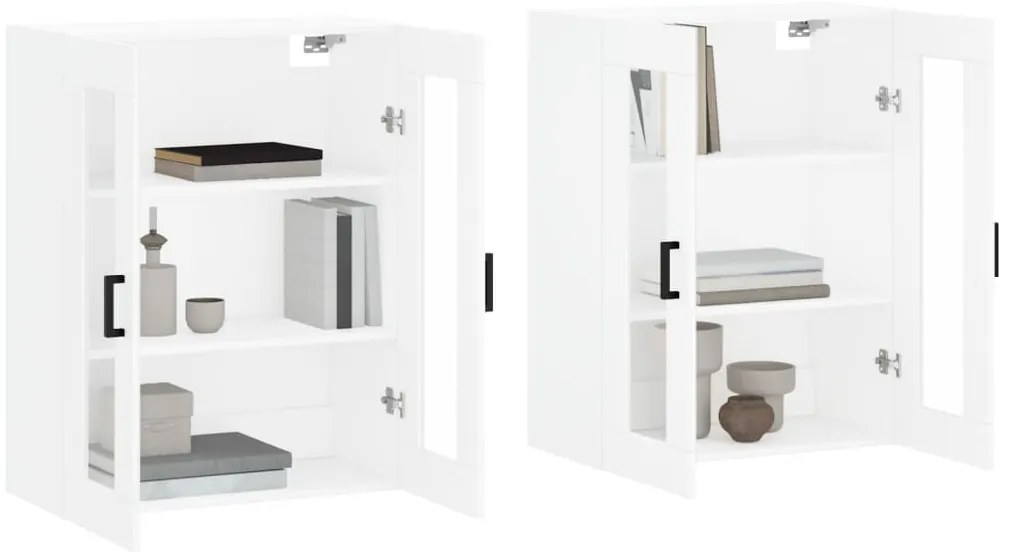Móveis de parede 2 pcs derivados de madeira branco