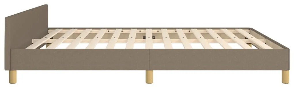 Cama sem colchão 160x200 cm tecido castanho-acinzentado