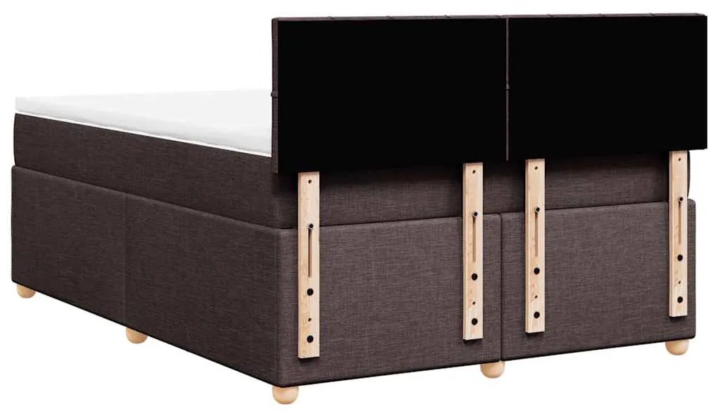 Cama com molas/colchão 140x190 cm tecido castanho-escuro