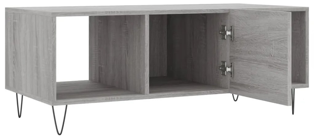 Mesa de centro 102x50x40cm derivados de madeira cinzento sonoma