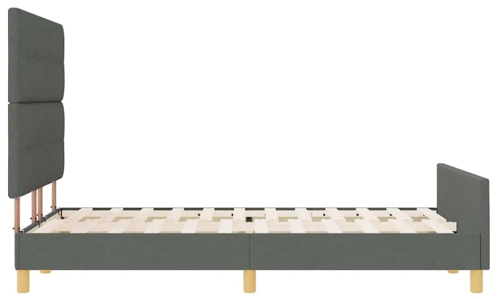 Cama vidaXL Cinza Escuro 160x200 cm Tecido