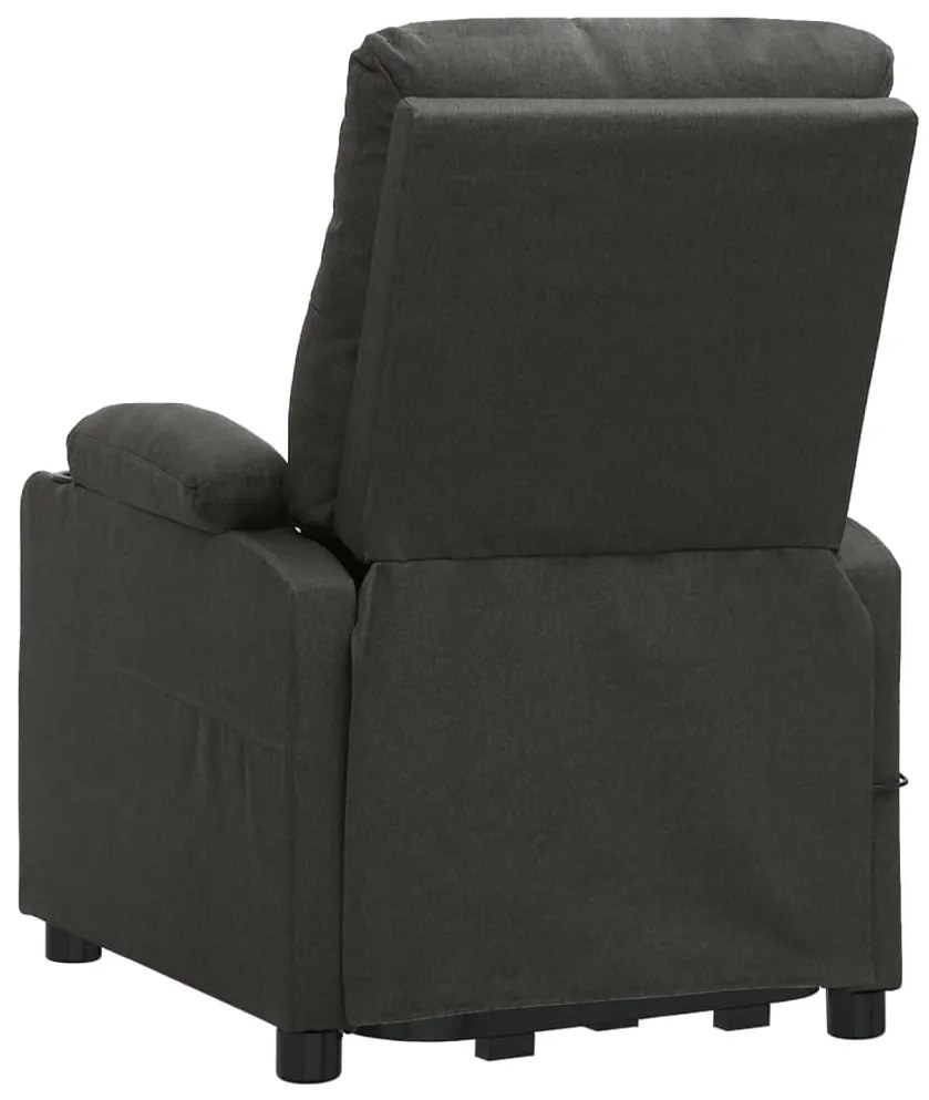 Poltrona de massagens elevatória tecido cinzento-escuro