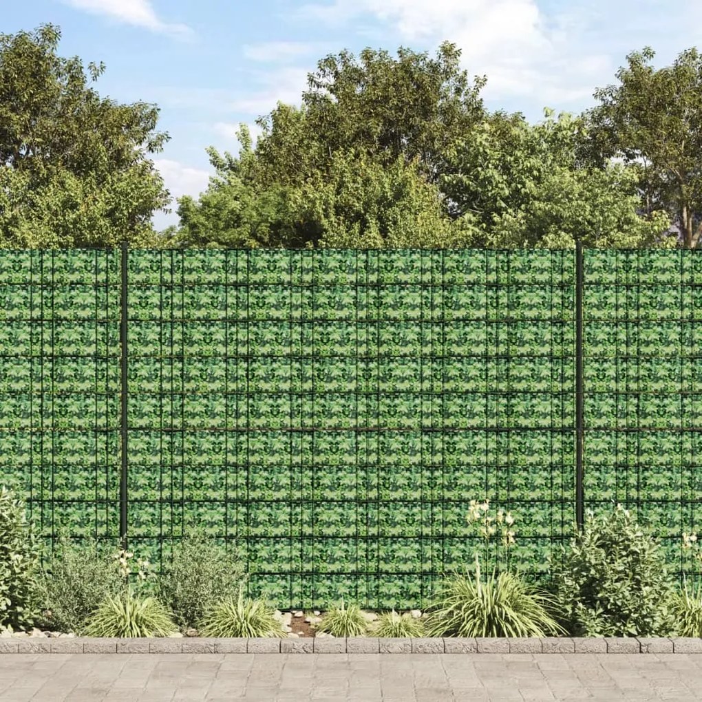 4 pcs painéis de privacidade para jardim 35x0,19 m PVC verde