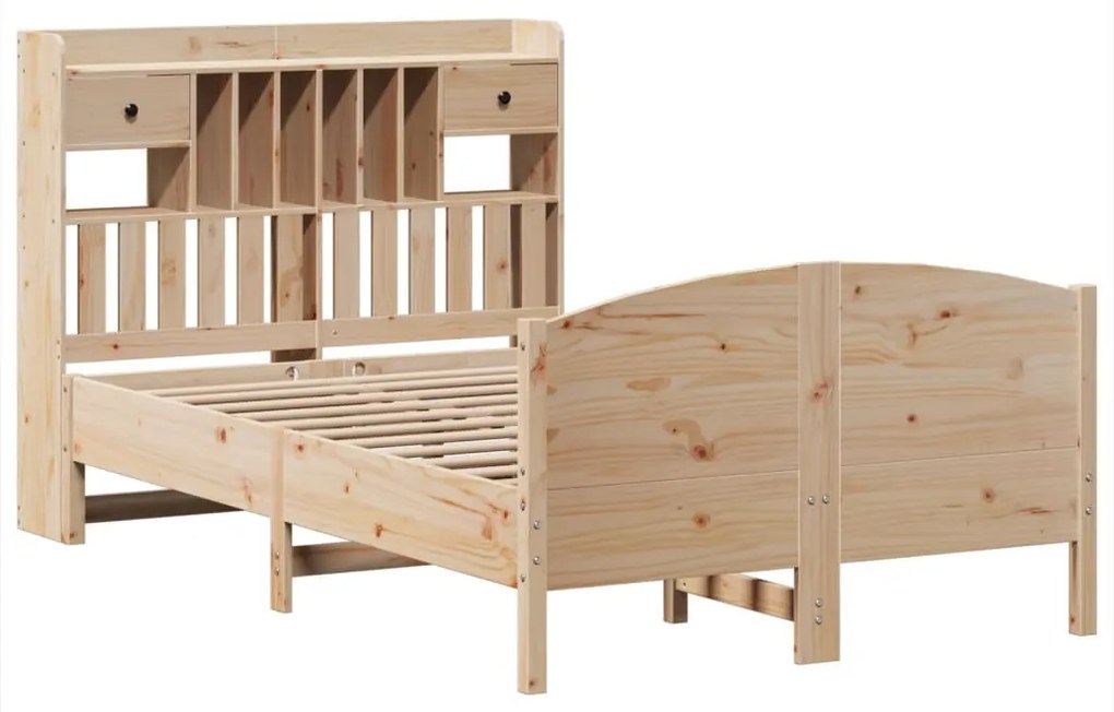 Cama com estante sem colchão 135x190 cm pinho maciço