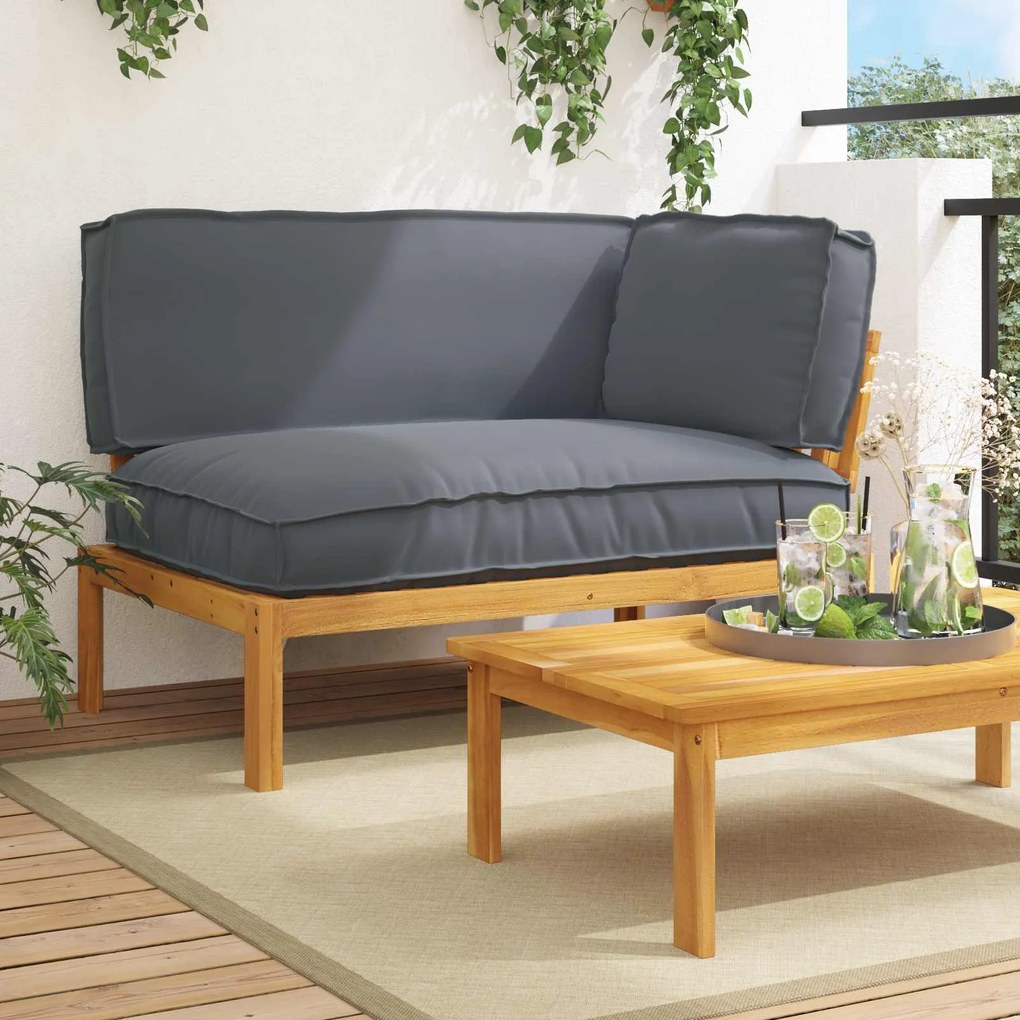 vidaXL Conjunto de Sofás com almofada Liso Antracite 132 x 92 x 69 cm