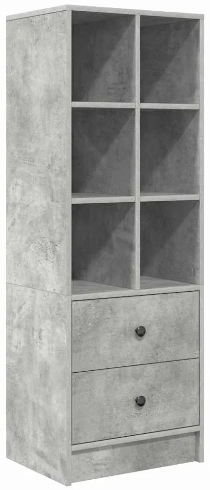 Mesa com Armazenamento Cinza Concreto Madeira Derivada