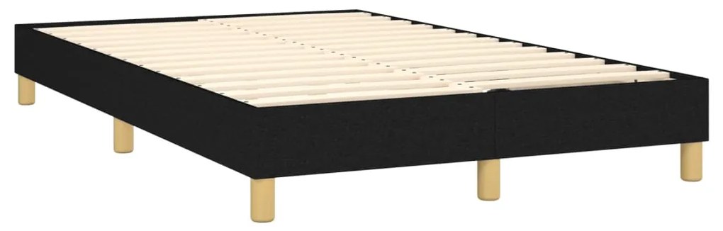 Cama box spring c/ colchão e LED 120x190 cm tecido preto