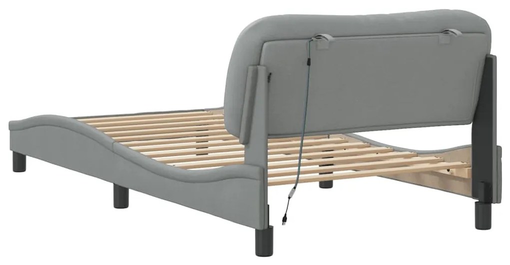 Estrutura de cama com LED sem colchão 100x200 cm tecido