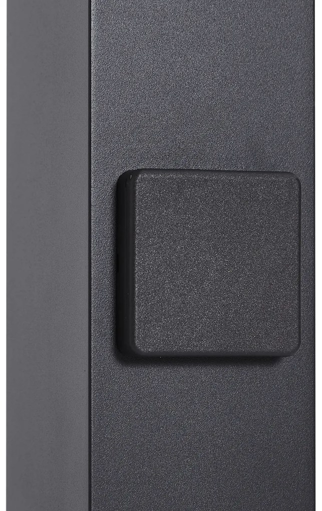 Candeeiro de Poste Exterior Moderno Preto com Vidro Fumê 70cm com Sensor Crepuscular IP44 - Denmark